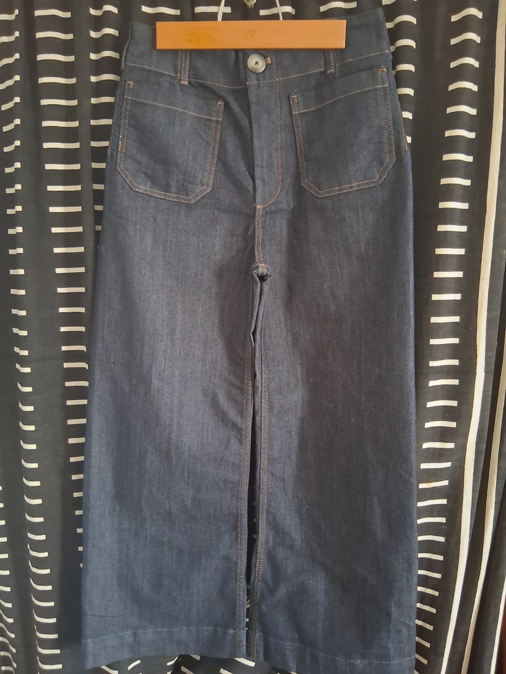 Maeve Dark Blue Wide-Leg Denim Jeans 28